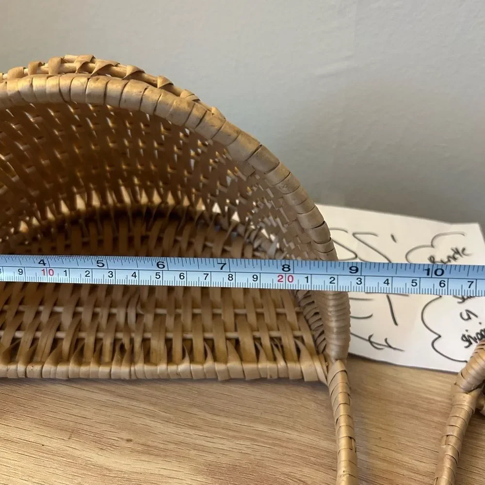 2 - Woven Wall Baskets with Handle - Natural